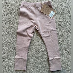NWT The Simple Folk Leggings 12-18M Antique Rose Pink Organic Cotton